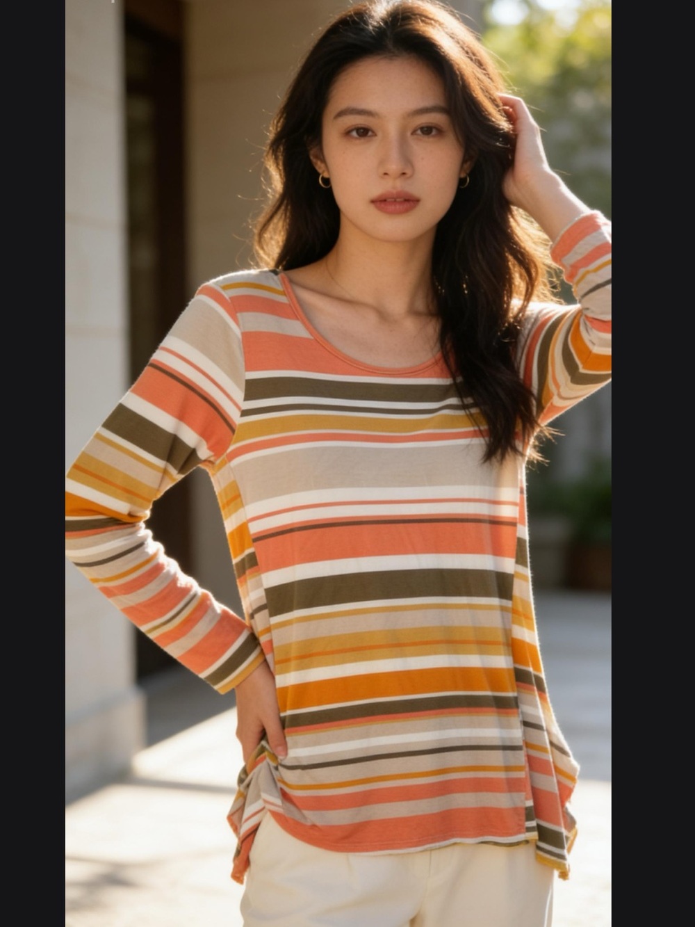 👗Cable & Gauge striped tunic top
